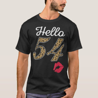 T-shirt Femmes Bonjour 54 ans 1967 Empreinte de léopard Ki
