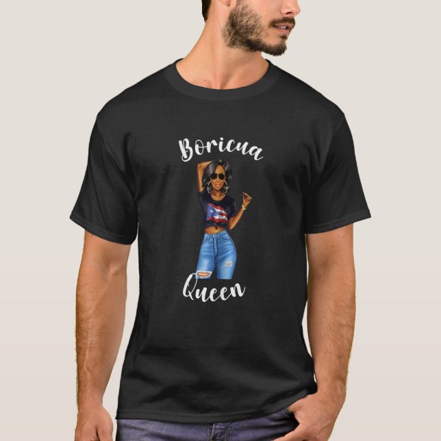 T-shirt Femmes Boricua Queen Porto Rico Diva Fière Rican (Devant)