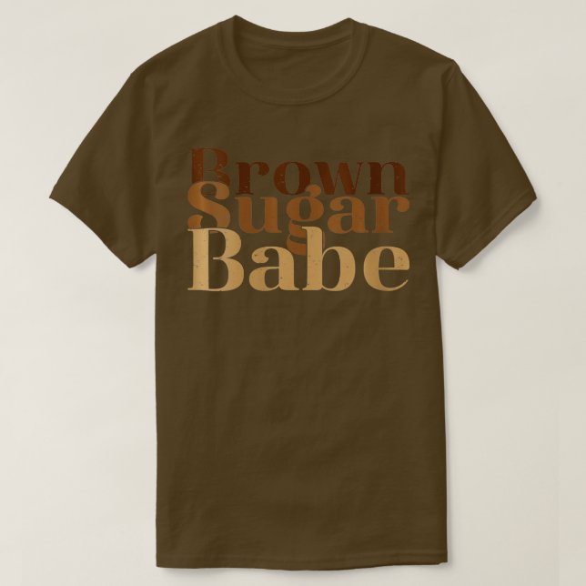 T-shirt Femmes Brown Funny Sucre Babe Fière Histoire Noire (Design devant)