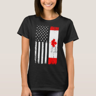 T-shirt Femmes canadiennes américaines à double pavillon