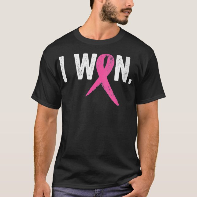 T-shirt Femmes Cancer du Sein Survivant, J'Ai Gagné Cancer (Devant)