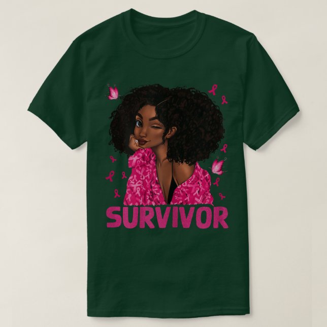 T-shirt Femmes Cancer du sein Survivant Rosie Riveter Rose (Design devant)