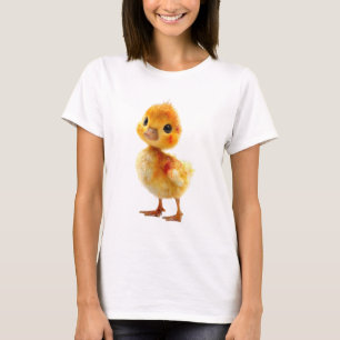 T-shirt Femmes Caneton Fluff Doré Adorable