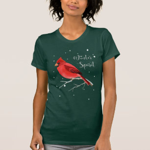 T-shirt Femmes cardinales rouges d'oiseau de Milou de