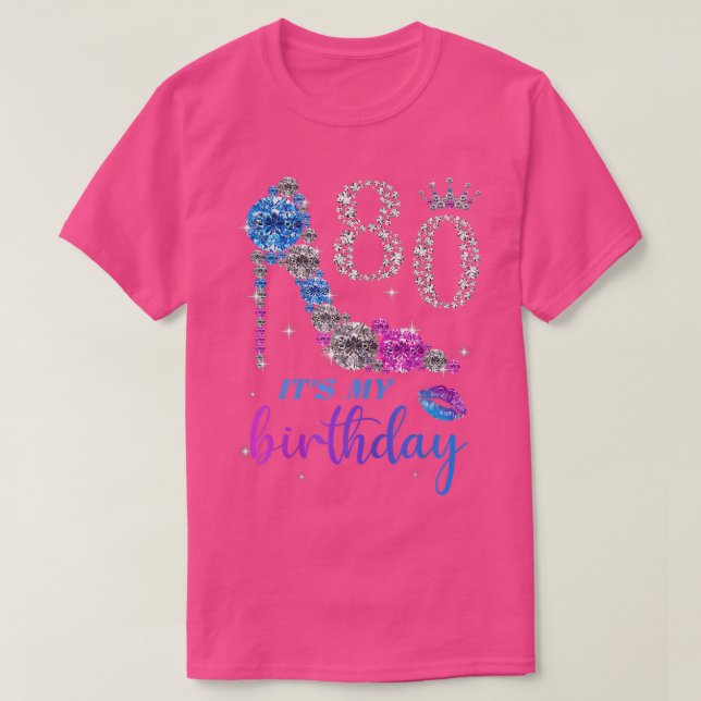 T-shirt Femmes C'est ma 80e Couronne de chaussure violette (Design devant)