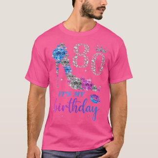 T-shirt Femmes C'est ma 80e Couronne de chaussure violette