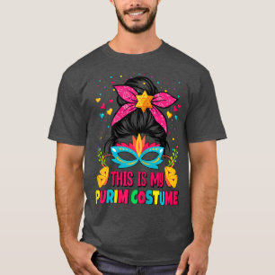 T-shirt Femmes C'Est Mon Costume Purim Messy Bun Purim Je