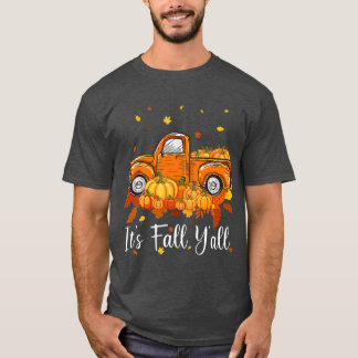 T-shirt Femmes C'est Tomber Citrouille Camion Automne Arbr