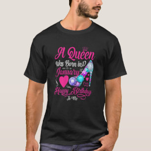T-shirt Femmes Cette Reine est née en Janvier Heureux Brit