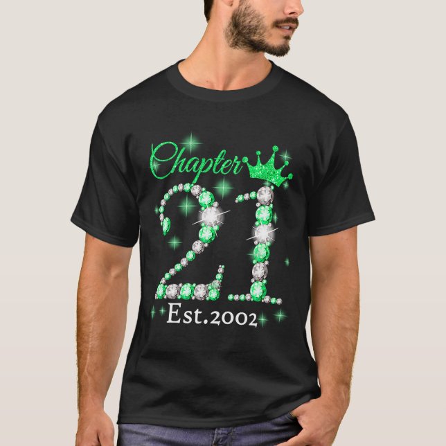 T-shirt Femmes Chapitre 21 EST 2002 21 ans 21e naissance (Devant)