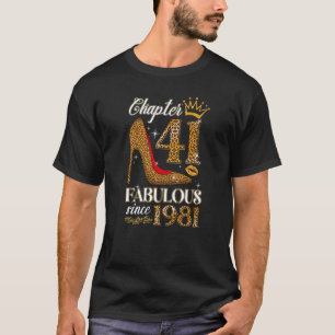 T-shirt Femmes Chapitre 41 Est 1981 41 Ans 41e Naissance