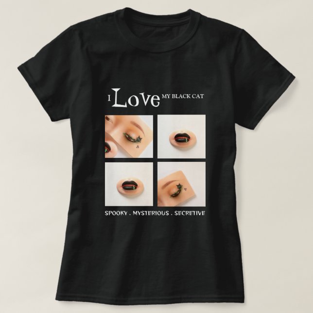 T-shirt Femmes Chat Noir (Design devant)