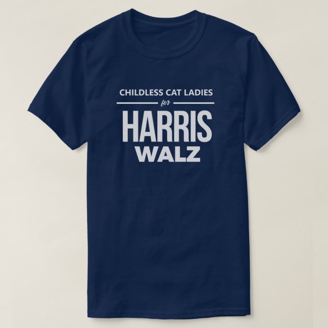 T-shirt Femmes chats sans enfants pour Harris Walz (Design devant)
