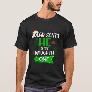 T-shirt Femmes Cher Père Noël Il est coquin et méchant Noë