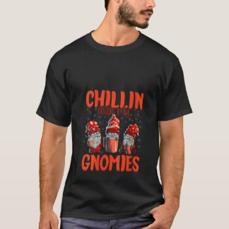 T-shirt Femmes Chillin Avec Mes Gnomies Femmes Trois Noël