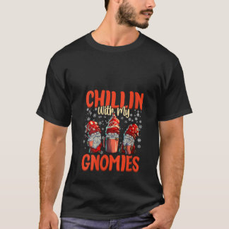 T-shirt Femmes Chillin Avec Mes Gnomies Femmes Trois Noël