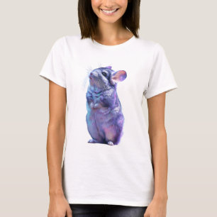 T-shirt Femmes Chinchilla Aquarelle Artistique Vibrante