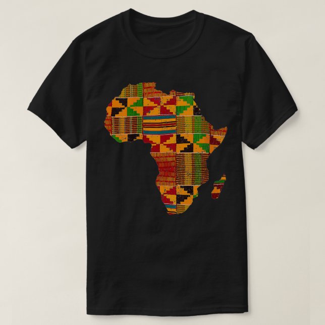 T-shirt Femmes Cool Afrique Carte Kente Dons De Tissu Cade (Design devant)