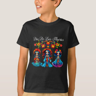 T-shirt Femmes Crâne de Sucre Dia De Los Muertos Catrina J