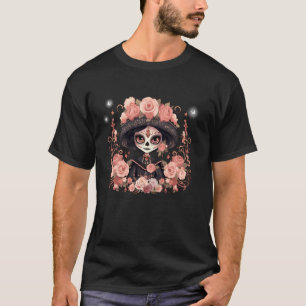 T-shirt Femmes Crâne de Sucre Dia De Muertos La Catrina Jo