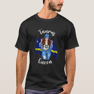T-shirt Femmes Curacao Taureau Reine De Curacao Drapeau Zo