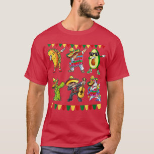 T-shirt Femmes Dabbing Meican Poncho Cinco de Mayo Taco Av