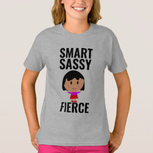 T-SHIRT FEMMES DAMES PUISSANCE FILLE INTELLIGENTE SARCASTI