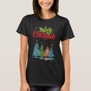 T-shirt Femmes d'arbre de Noël joyeux Noir