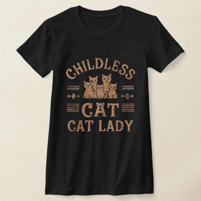 T-shirt femmes de chat sans enfant (Poser)