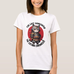 T-shirt Femmes de chats de samouraï blanc