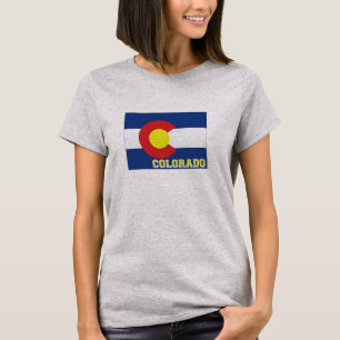 T-shirt Femmes de drapeau et de carte d'état du Colorado