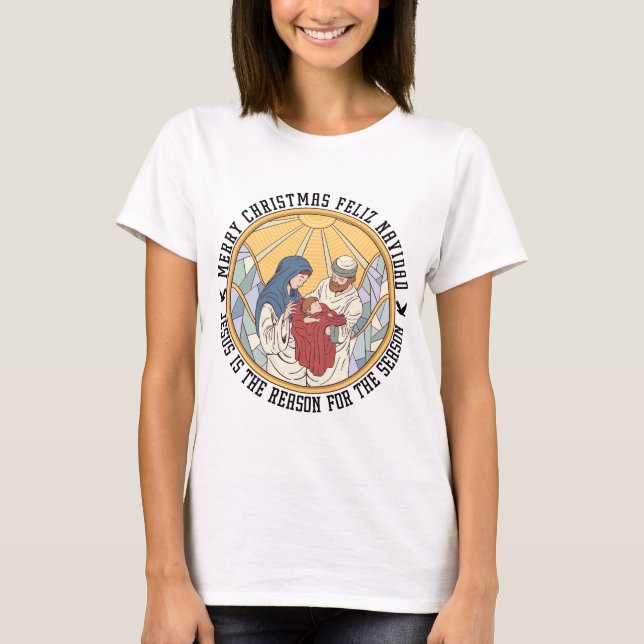 T-shirt Femmes de la Nativité Jésus Blanc (Devant)