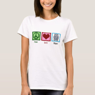 T-shirt Femmes de Peace Love Hippopotames
