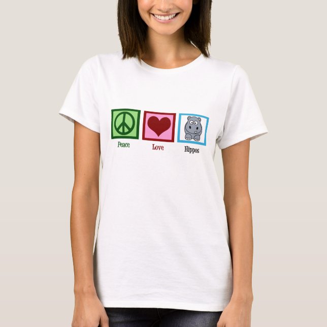 T-shirt Femmes de Peace Love Hippopotames (Devant)