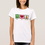 T-shirt Femmes de Peace Love Pineapple<br><div class="desc">J'adore manger de l'ananas,  c'est ma nourriture préférée. Un mignon tee de fruit hawaïen.</div>