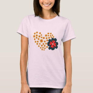 T-shirt Femmes d'été Fleur de Marguerite Cœur
