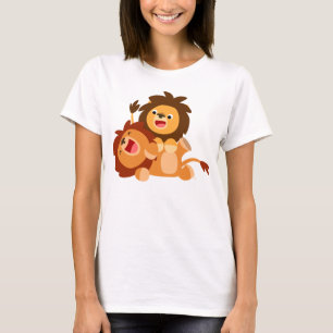 T-shirt femmes deux mignonnes caricatures jouées L