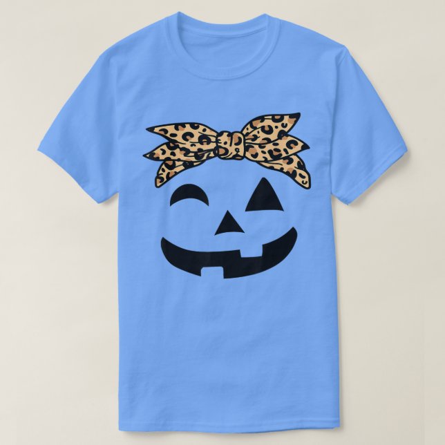 T-shirt Femmes d'Halloween, Jack-o'-lantern Leopard Pu (Design devant)