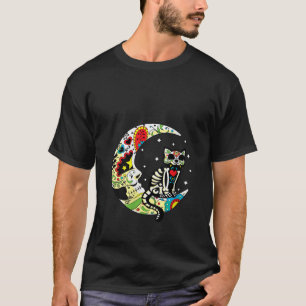 T-shirt Femmes Dia de Los Muertos Halloween Crâne de sucre