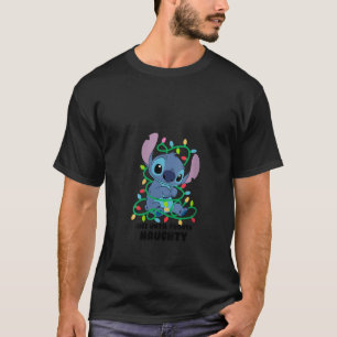 T-shirt Femmes Disney Lilo Stitch Noël Gentil Jusqu'à Pro