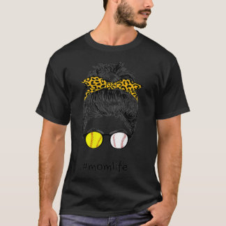 T-shirt FEMMES DJ Maman Vie Softball Baseball Mothers Day 