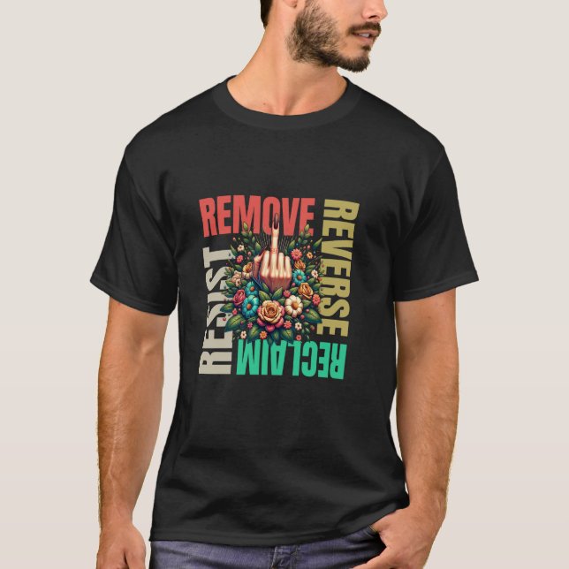 T-shirt Femmes Doigt Du Milieu Enlever Inverser Reconquéri (Devant)