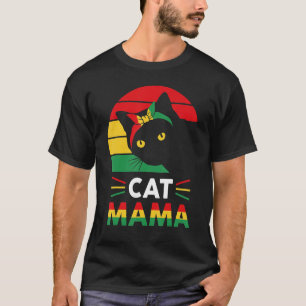 T-shirt FEMMES Drôle Chat Mama Histoire Noire Mois Femmes 