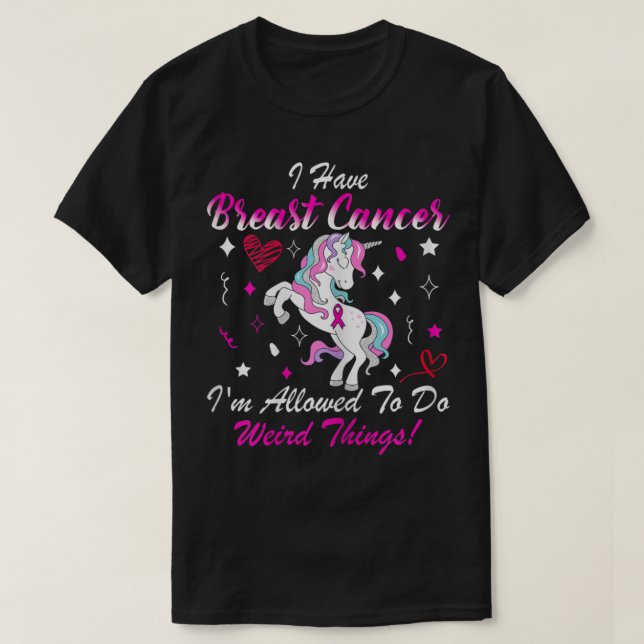 T-shirt Femmes Drôle Conscience du cancer du sein Unicorn  (Design devant)