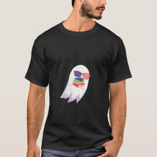 T-shirt FEMMES drôle hallowen fantôme rouge plus de livres