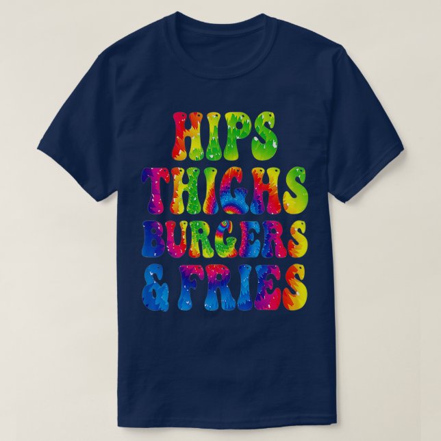 T-shirt Femmes Drôle Hips Cuisse Burgers Fries Filles Food (Design devant)