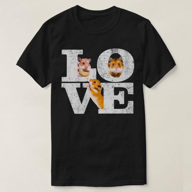 T-shirt FEMMES Drôle I Love Hamsters Cadeau Cute Hamster A (Design devant)