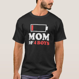 T-shirt FEMMES drôle Maman de 4 garçons Fête des mères Fil