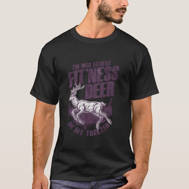 T-shirt femmes drôles chasse de cerfs Je suis en fitness f (Devant)