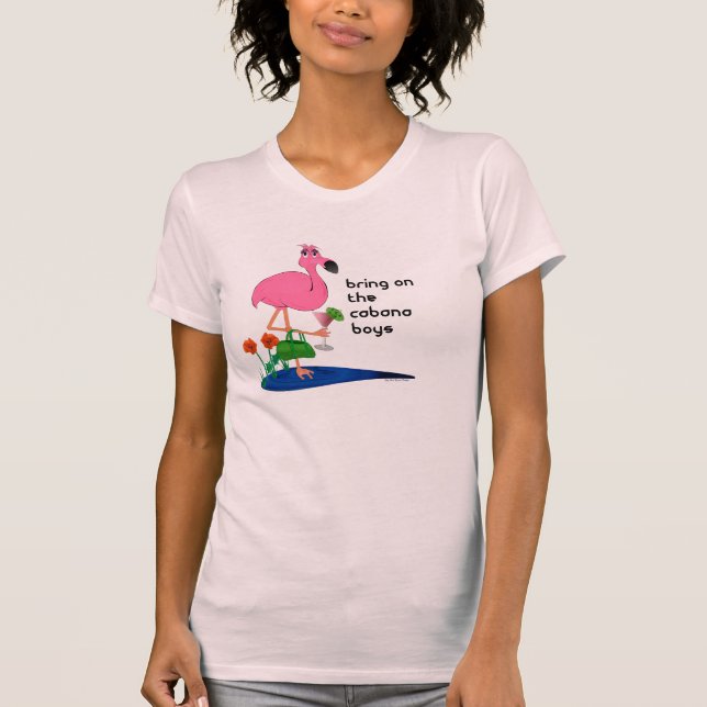 T-shirt Femmes drôles de Flamant rose supérieures (Devant)